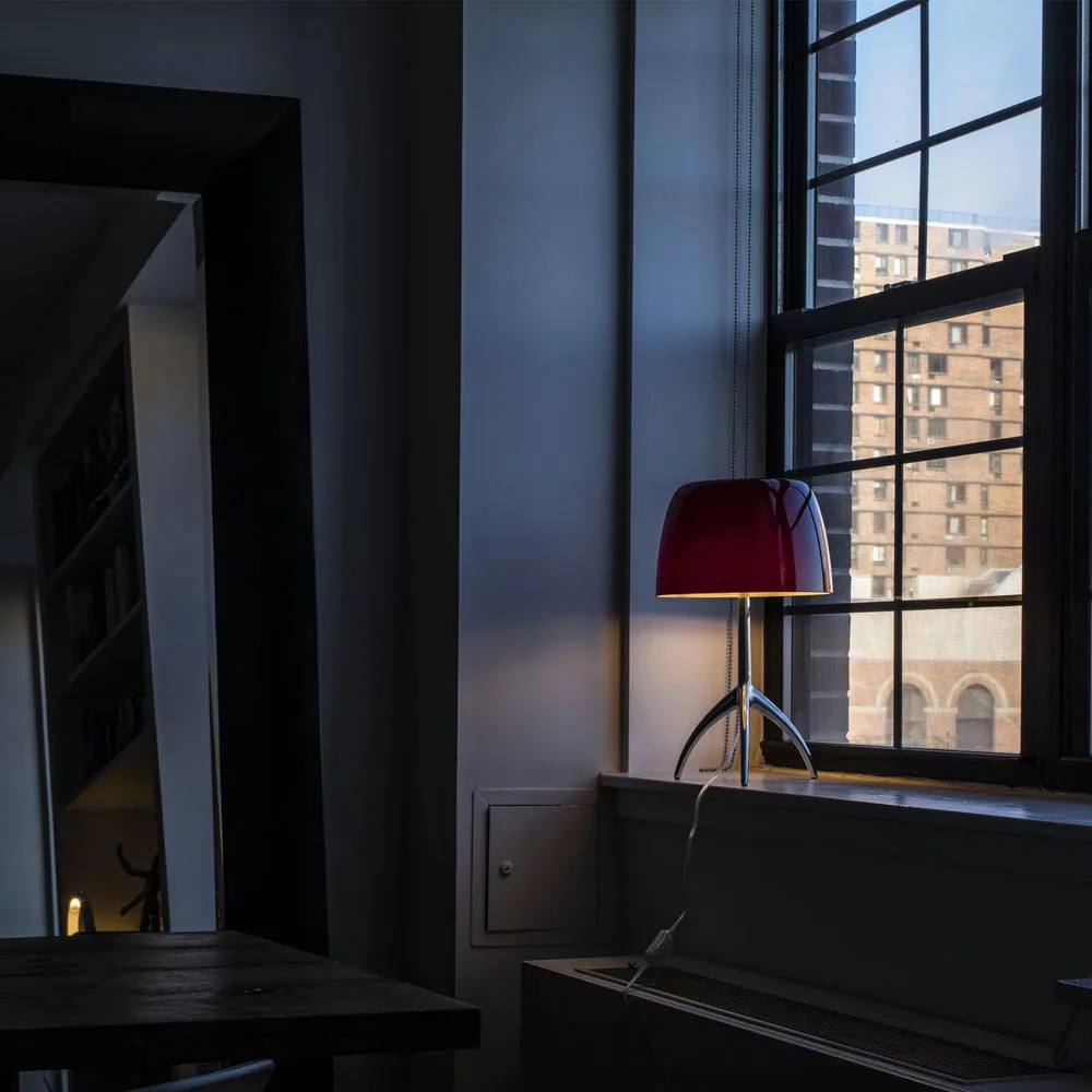 Lampada da tavolo Lumiere Grande Dimbar, bianco, alluminio Foscarini