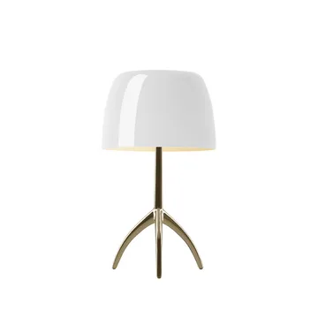 Lampada da tavolo Lumiere Piccola Dimbar - Schermo bianco–base color champagne - Foscarini