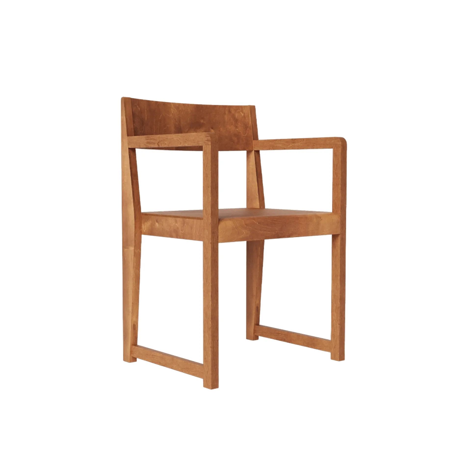Armrest Chair 01 sedia con braccioli, Betulla marrone scuro FRAMA