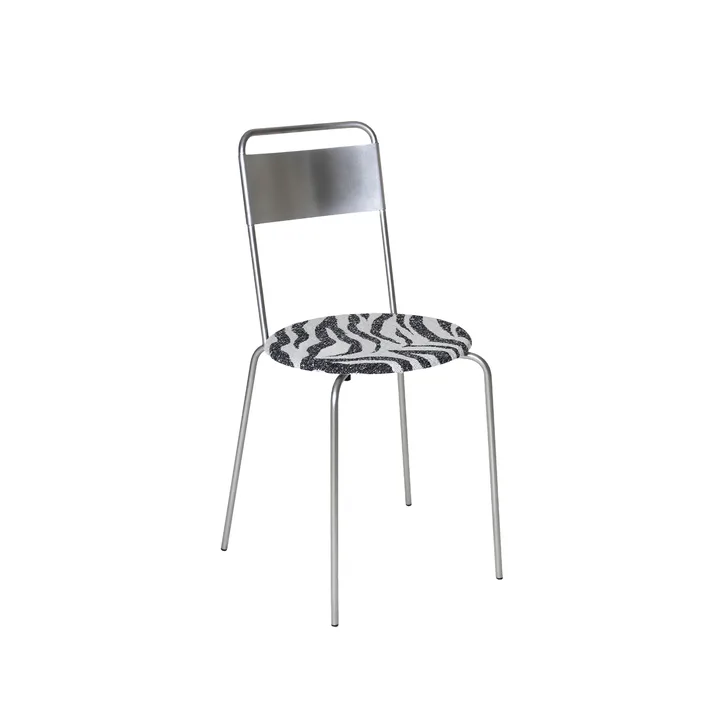 Petit Rond stol - Acciaio inossidabile-tessuto Zebra - FRAMA