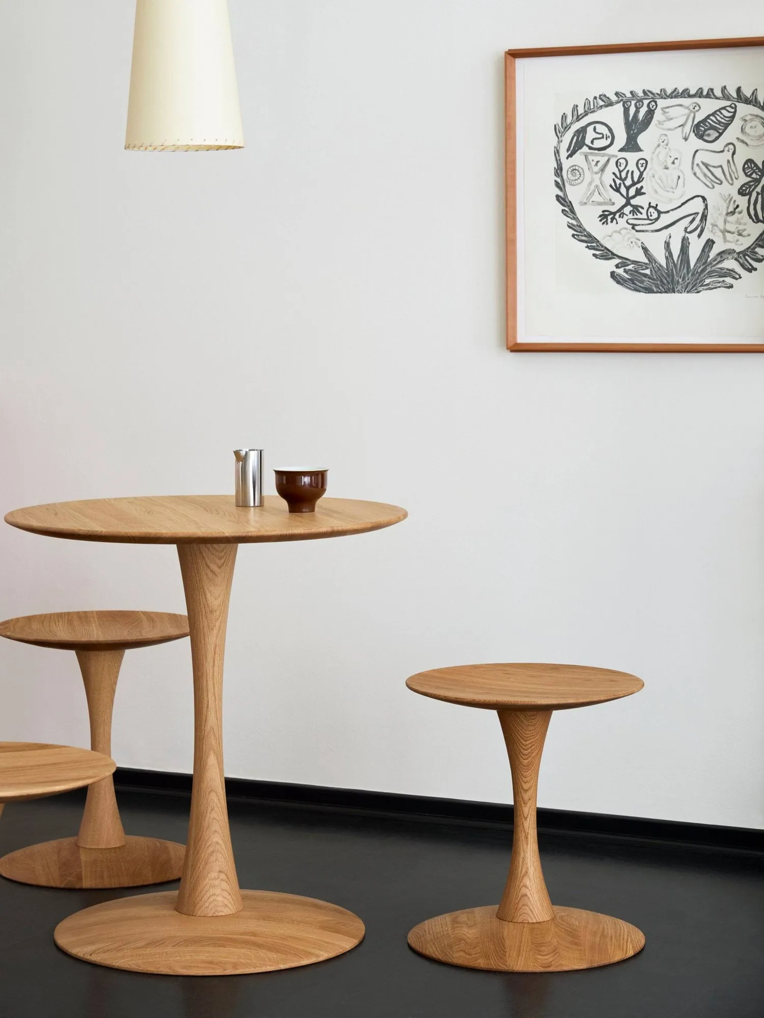 ND105 Trisse sgabello rotondo, Rovere oliato, Ø40x46 cm Fredericia Furniture