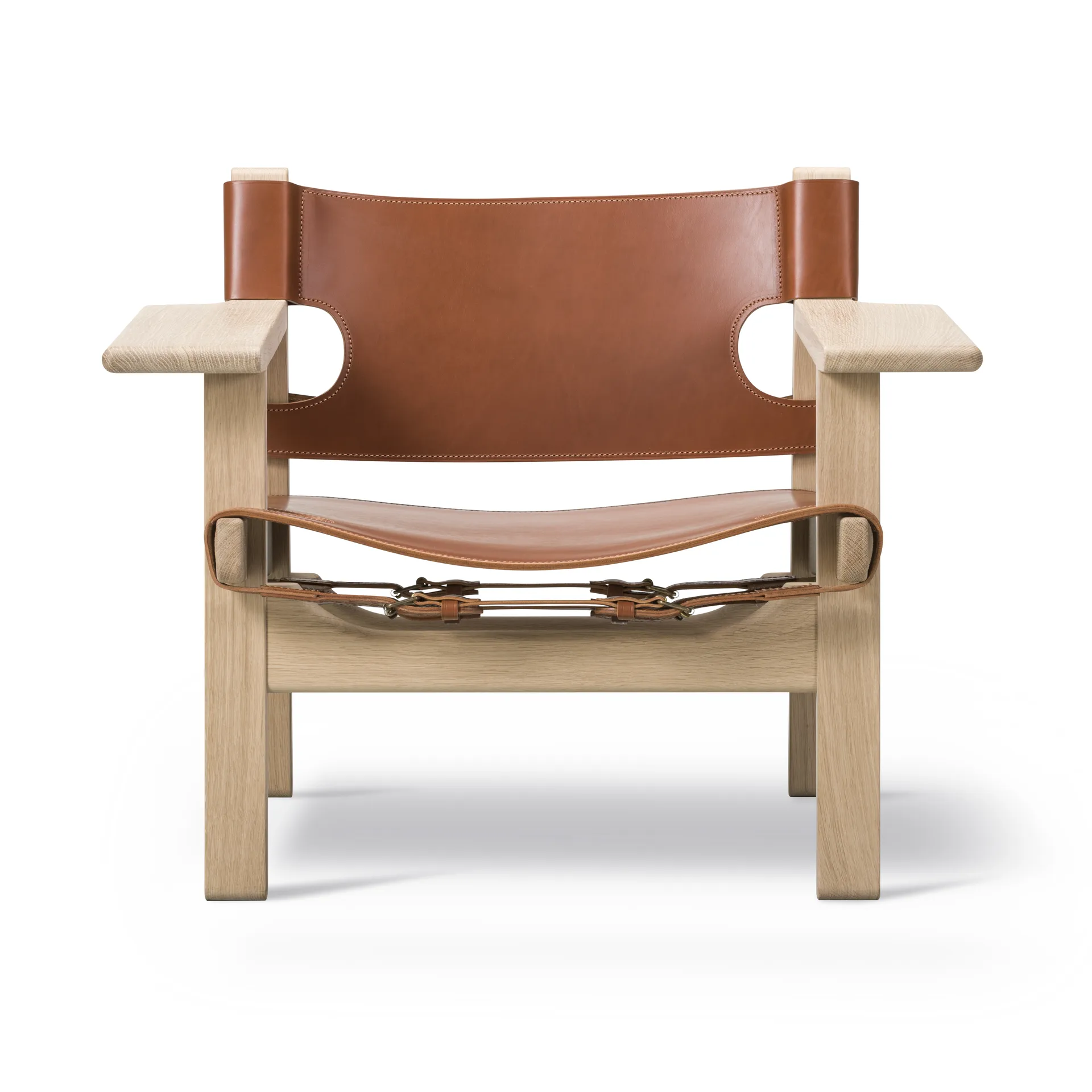 Poltrona Den spanske stol , Pelle cognac-rovere chiaro oliato Fredericia Furniture