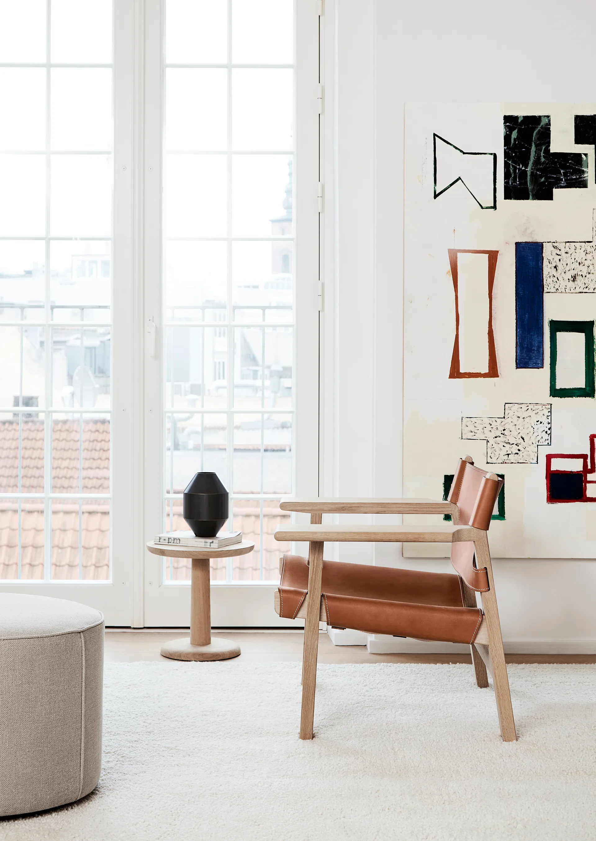 Poltrona Den spanske stol , Pelle cognac-rovere chiaro oliato Fredericia Furniture