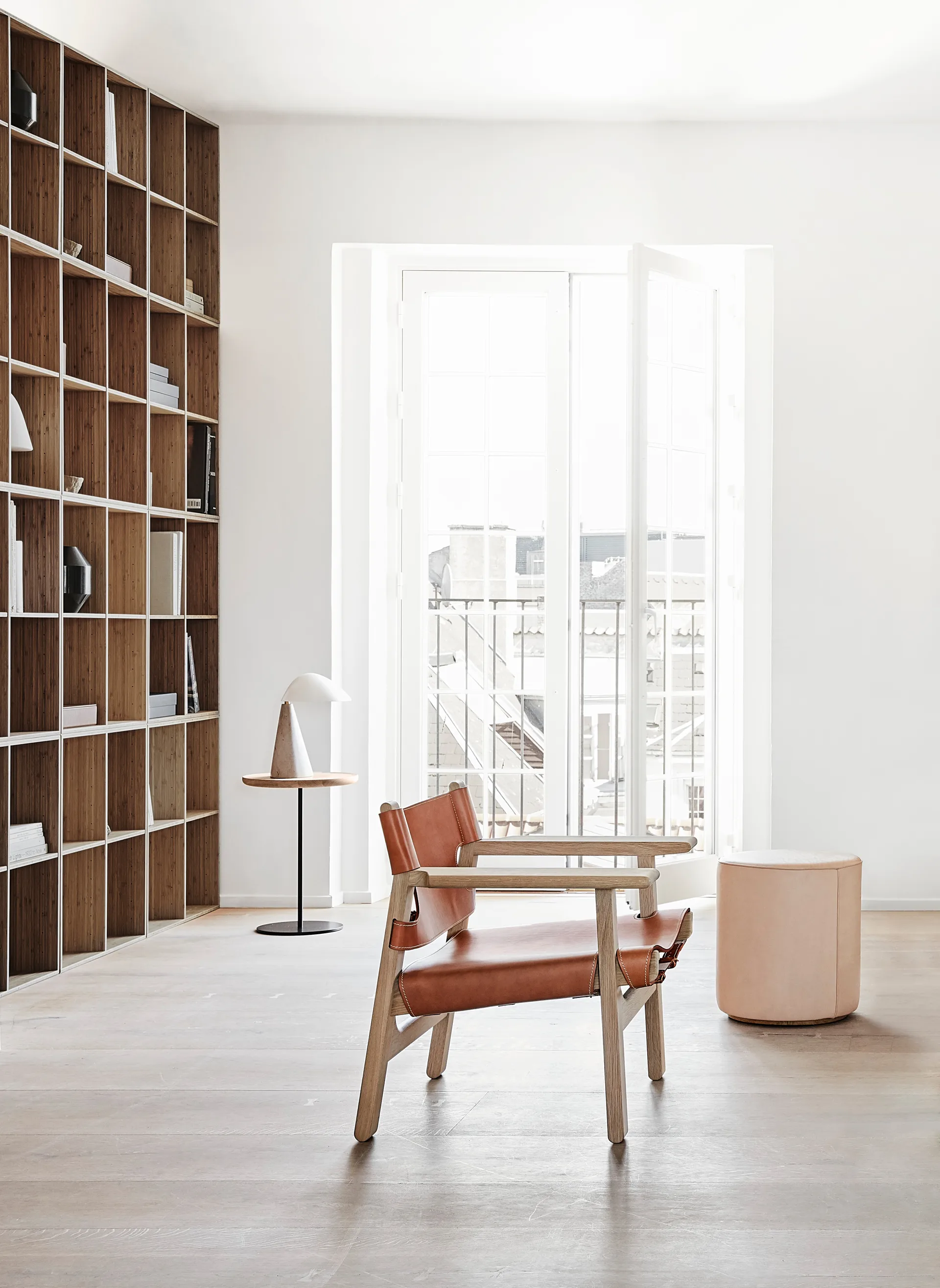 Poltrona Den spanske stol , Pelle cognac-rovere chiaro oliato Fredericia Furniture