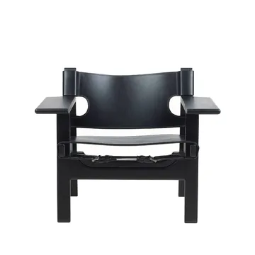 Poltrona Den spanske stol  - Pelle nero-rovere verniciato nero - Fredericia Furniture