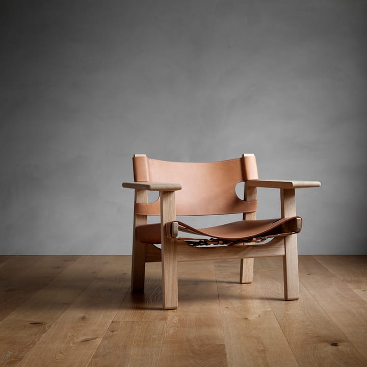 Poltrona Den spanske stol , Pelle nero-rovere verniciato nero Fredericia Furniture