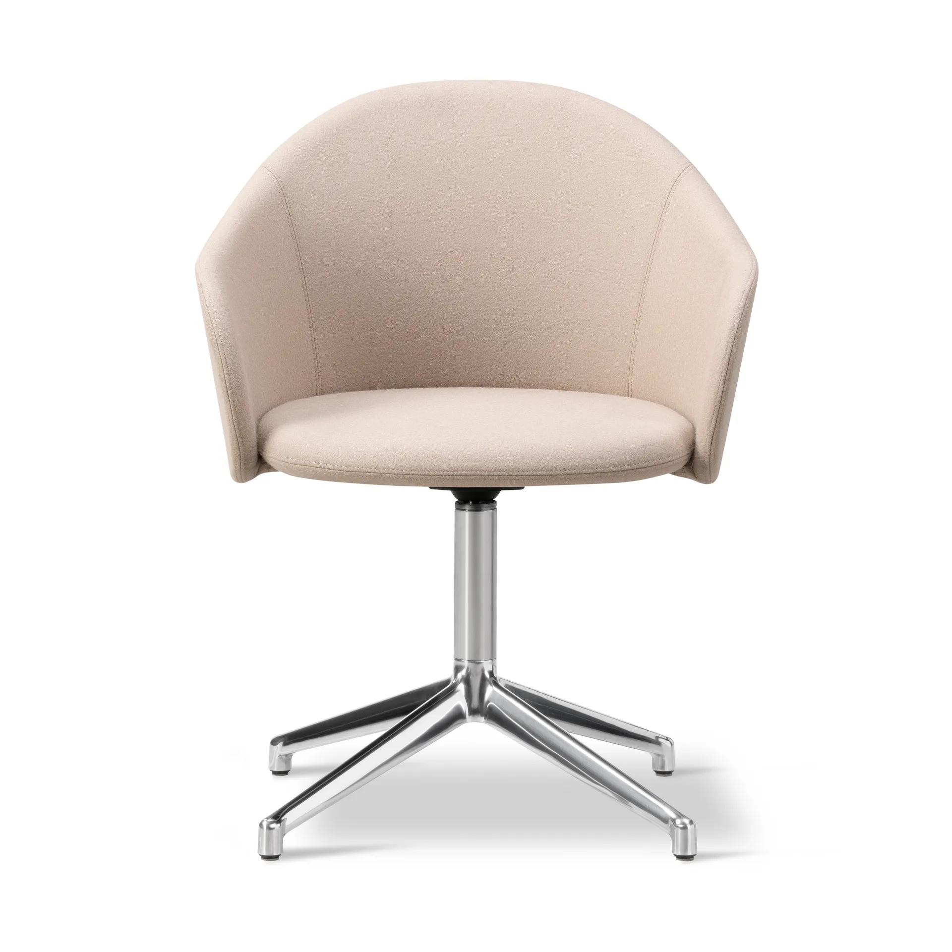 Poltrona Gomo base girevole a 4 punte, Blazer CUZ47 Fairfield-alluminio lucido Fredericia Furniture