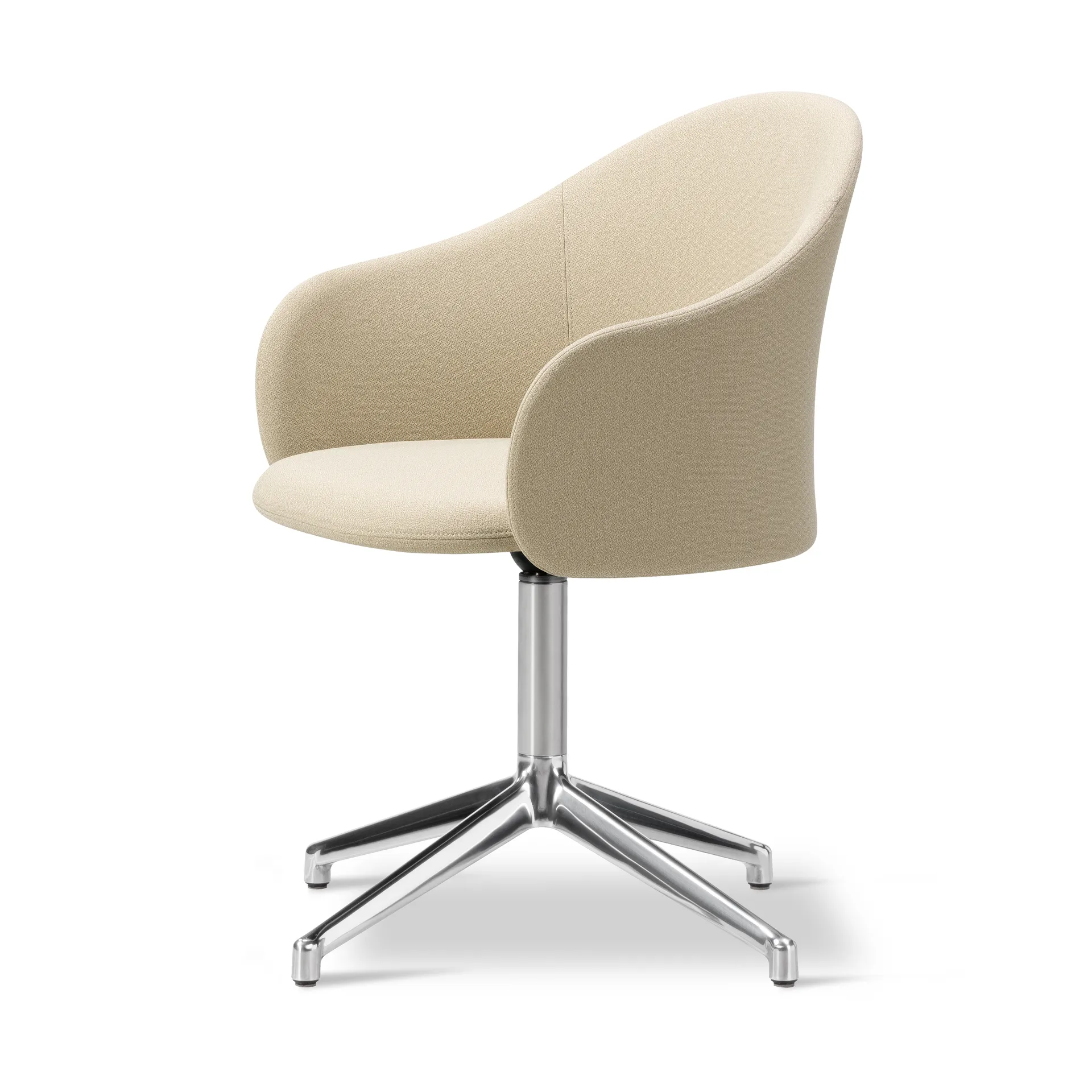 Poltrona Gomo base girevole a 4 punte, Mylla 811-alluminio lucido Fredericia Furniture