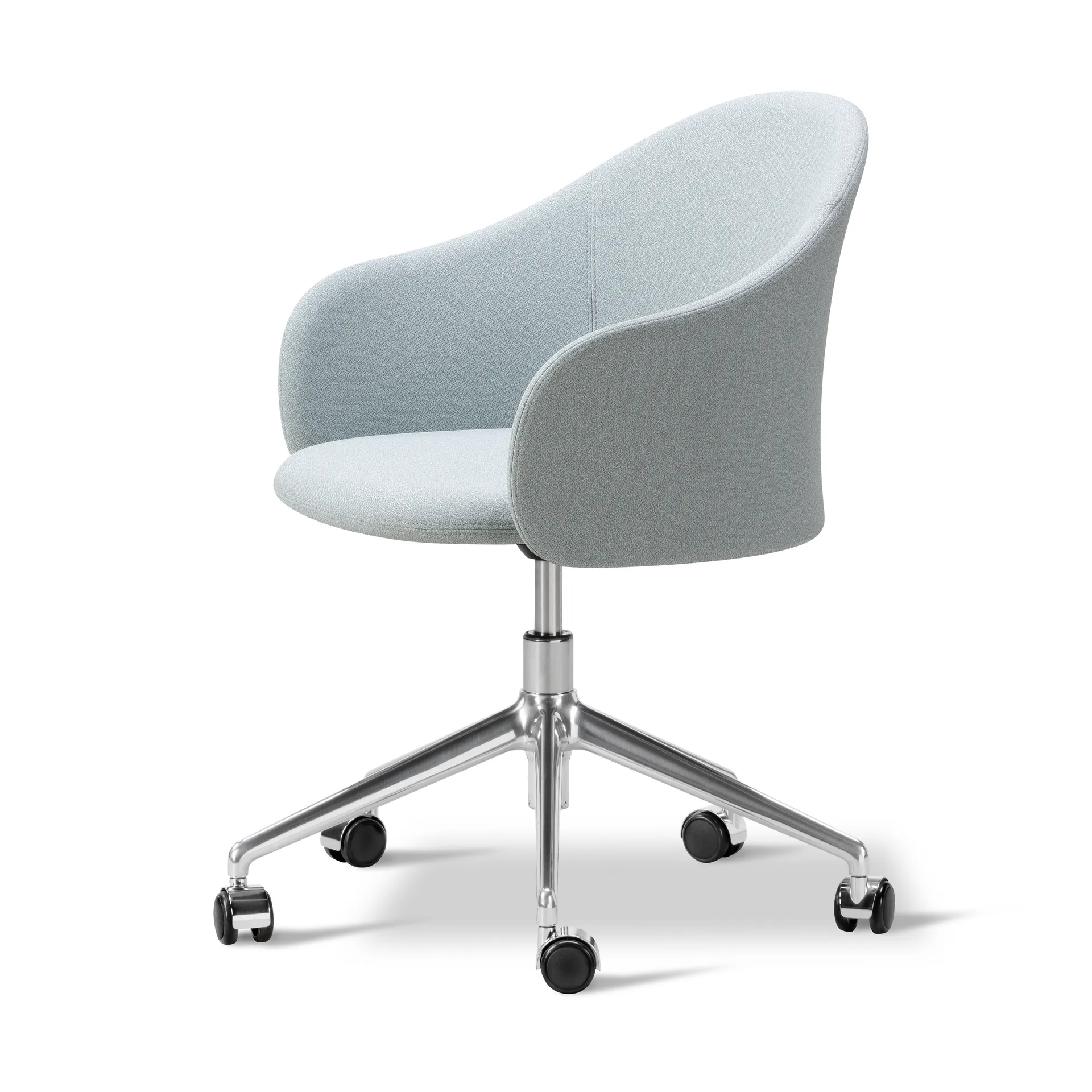 Poltrona Gomo base girevole a 5 punte, Mylla 811-alluminio lucido Fredericia Furniture
