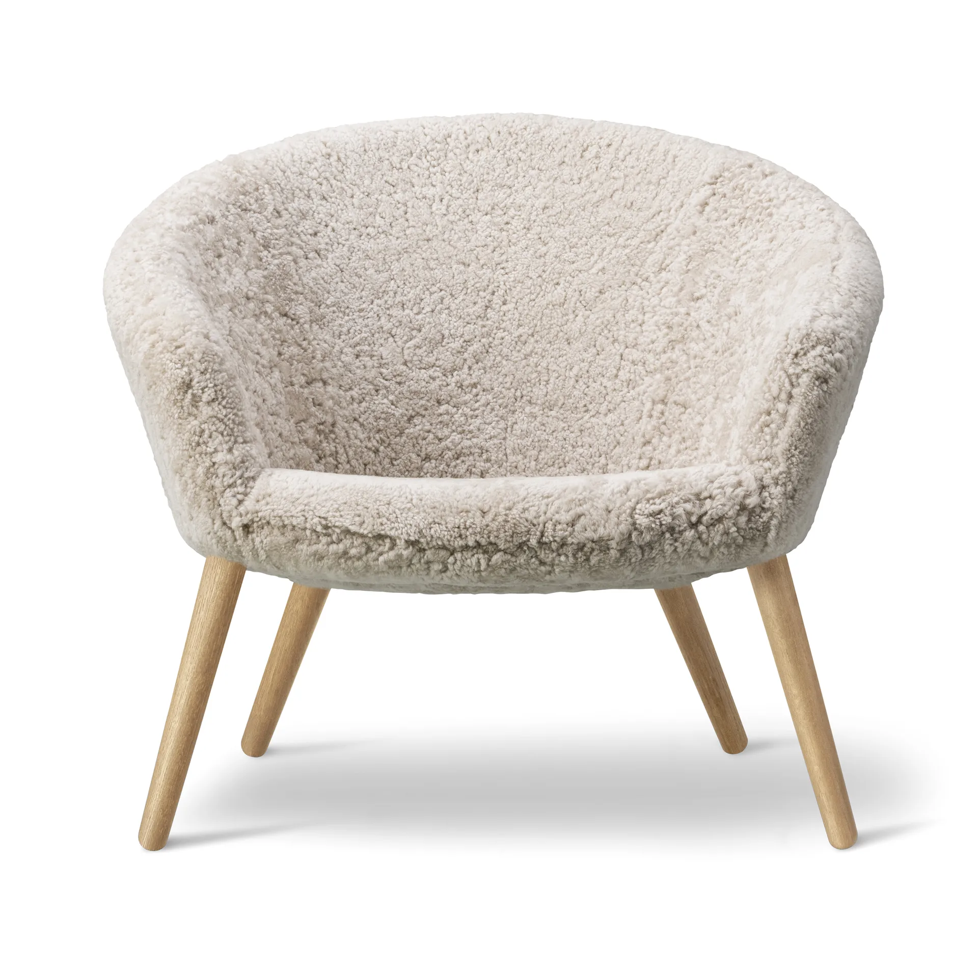 Poltrona lounge Ditzel in pelle di pecora, Moonlight-rovere Fredericia Furniture