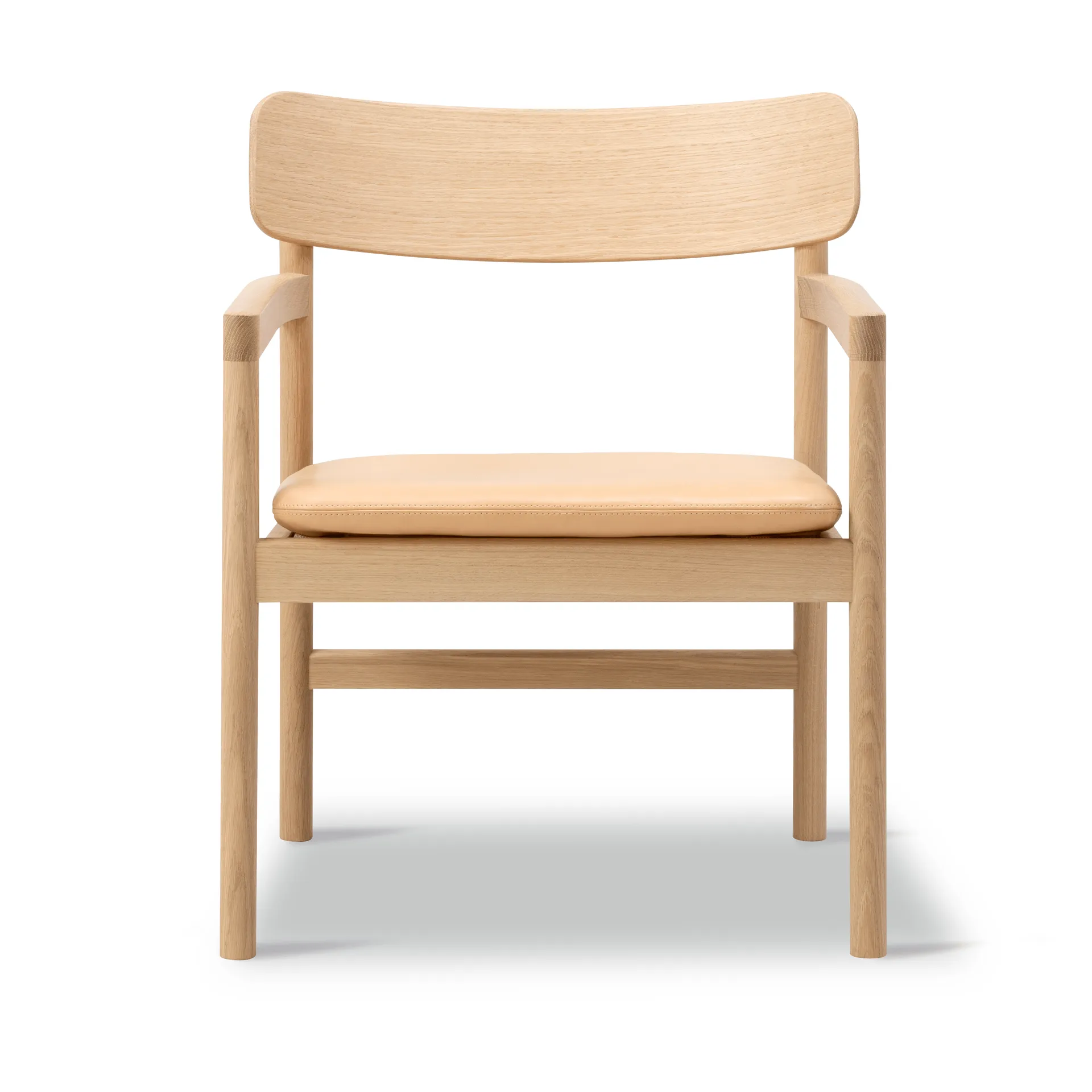 Poltrona lounge Post, Vegeta in pelle - rovere oliato chiaro Fredericia Furniture
