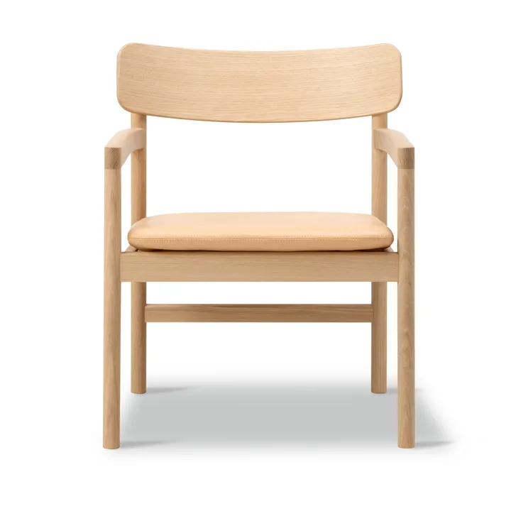 Poltrona lounge Post - Vegeta in pelle - rovere oliato chiaro - Fredericia Furniture