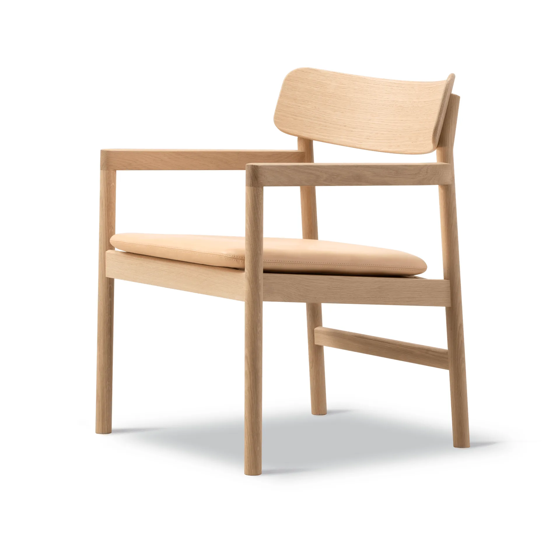 Poltrona lounge Post, Vegeta in pelle - rovere oliato chiaro Fredericia Furniture