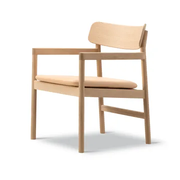 Poltrona lounge Post - Vegeta in pelle - rovere oliato chiaro - Fredericia Furniture