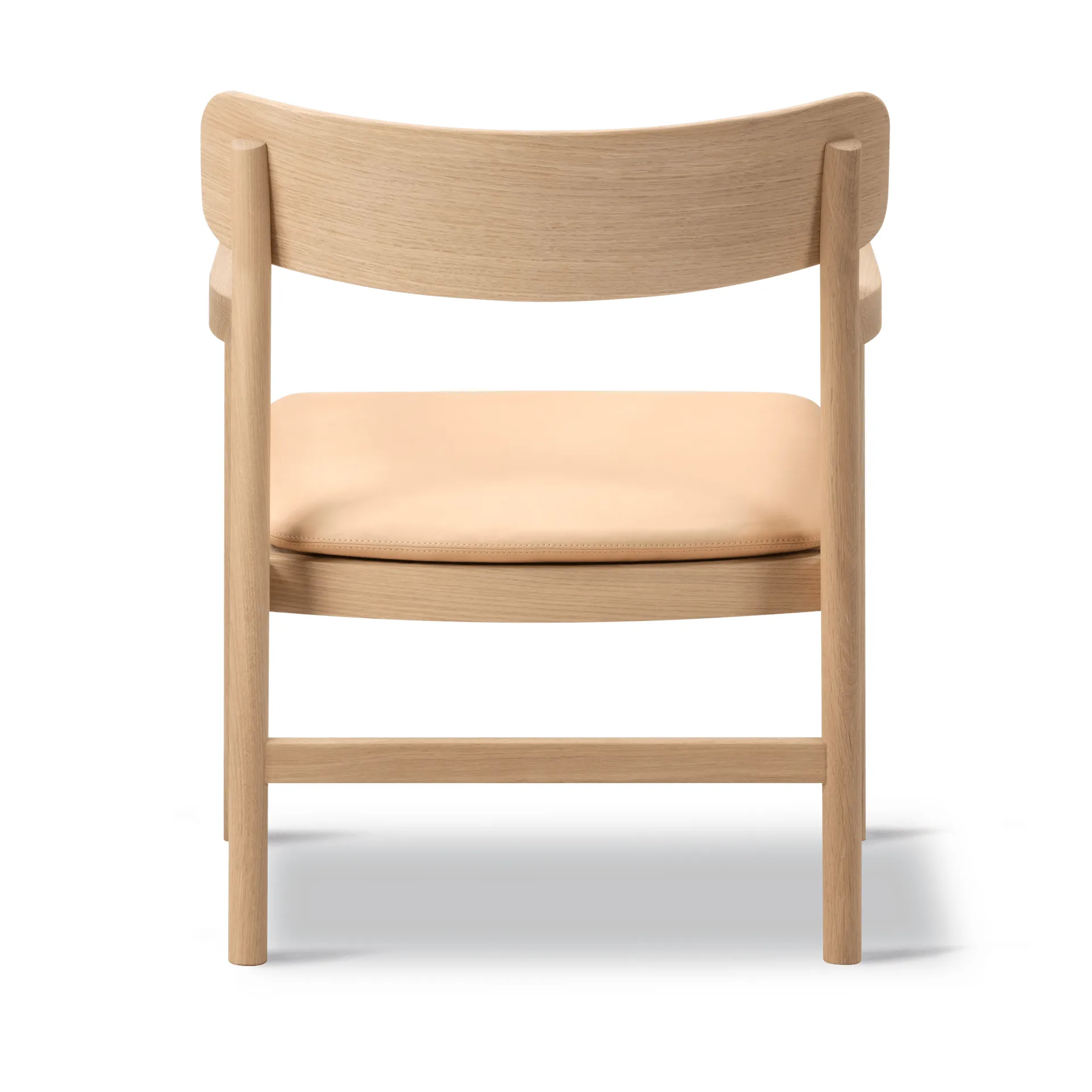 Poltrona lounge Post, Vegeta in pelle - rovere oliato chiaro Fredericia Furniture