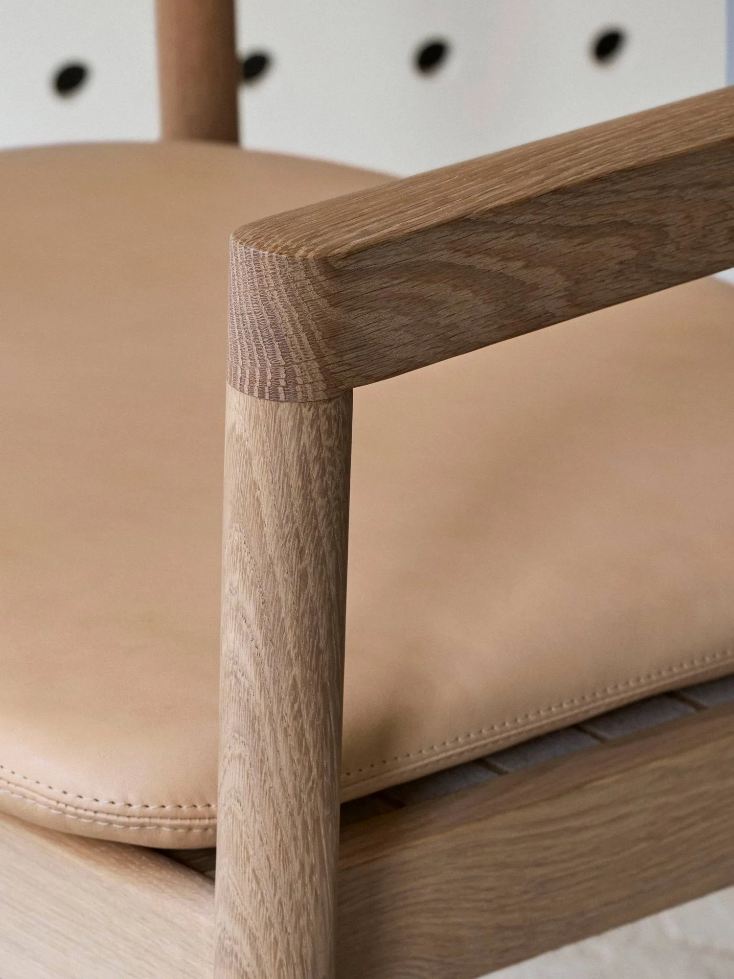Poltrona lounge Post, Vegeta in pelle - rovere oliato chiaro Fredericia Furniture