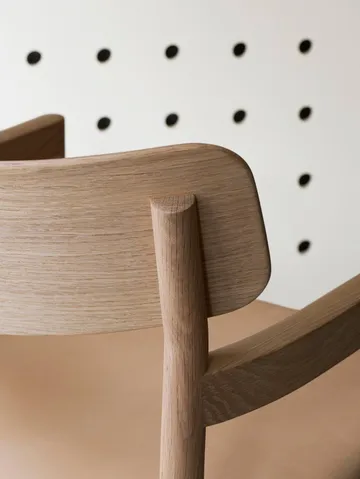 Poltrona lounge Post - Vegeta in pelle - rovere oliato chiaro - Fredericia Furniture