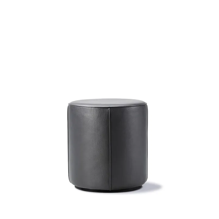 Pouf Mono  - Pelle omni 301 black-Ø39 cm - Fredericia Furniture