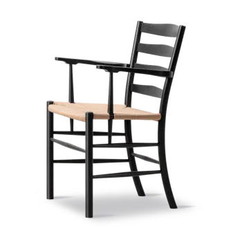 Sedia con braccioli Klint  - Natural intrecciato-rovere laccato nero - Fredericia Furniture