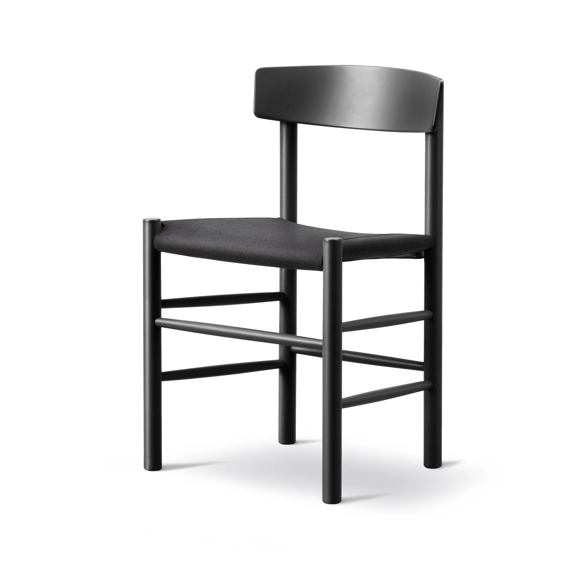 Sedia J39, Faggio laccato nero canvas nero Fredericia Furniture
