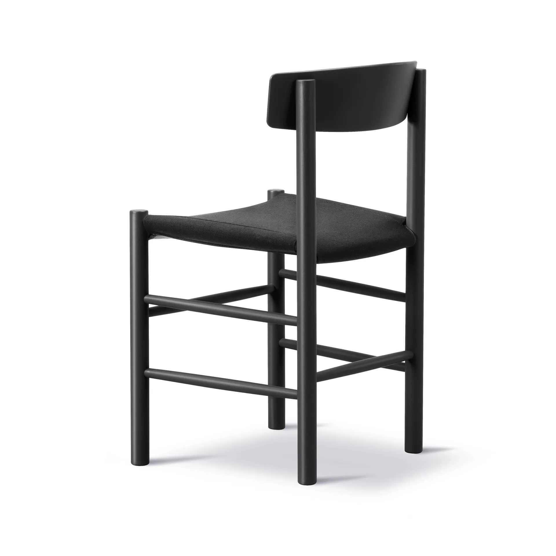 Sedia J39, Faggio laccato nero canvas nero Fredericia Furniture