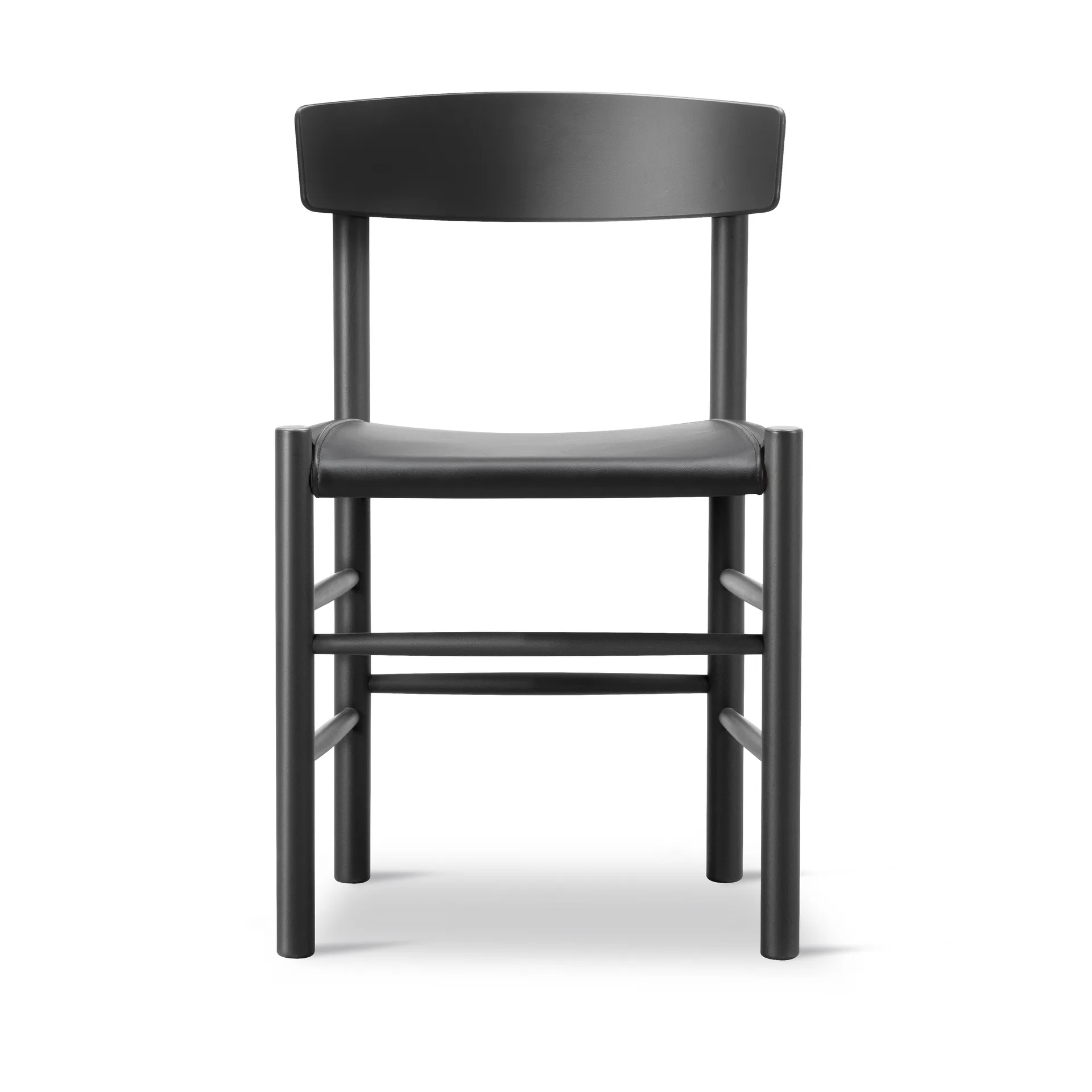 Sedia J39, Faggio laccato nero pelle Omni 301 nero Fredericia Furniture