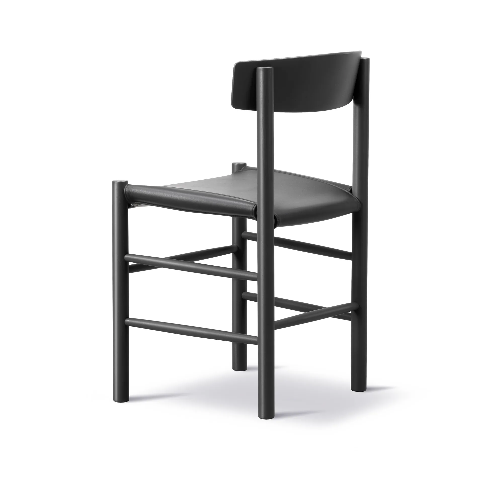 Sedia J39, Faggio laccato nero pelle Omni 301 nero Fredericia Furniture