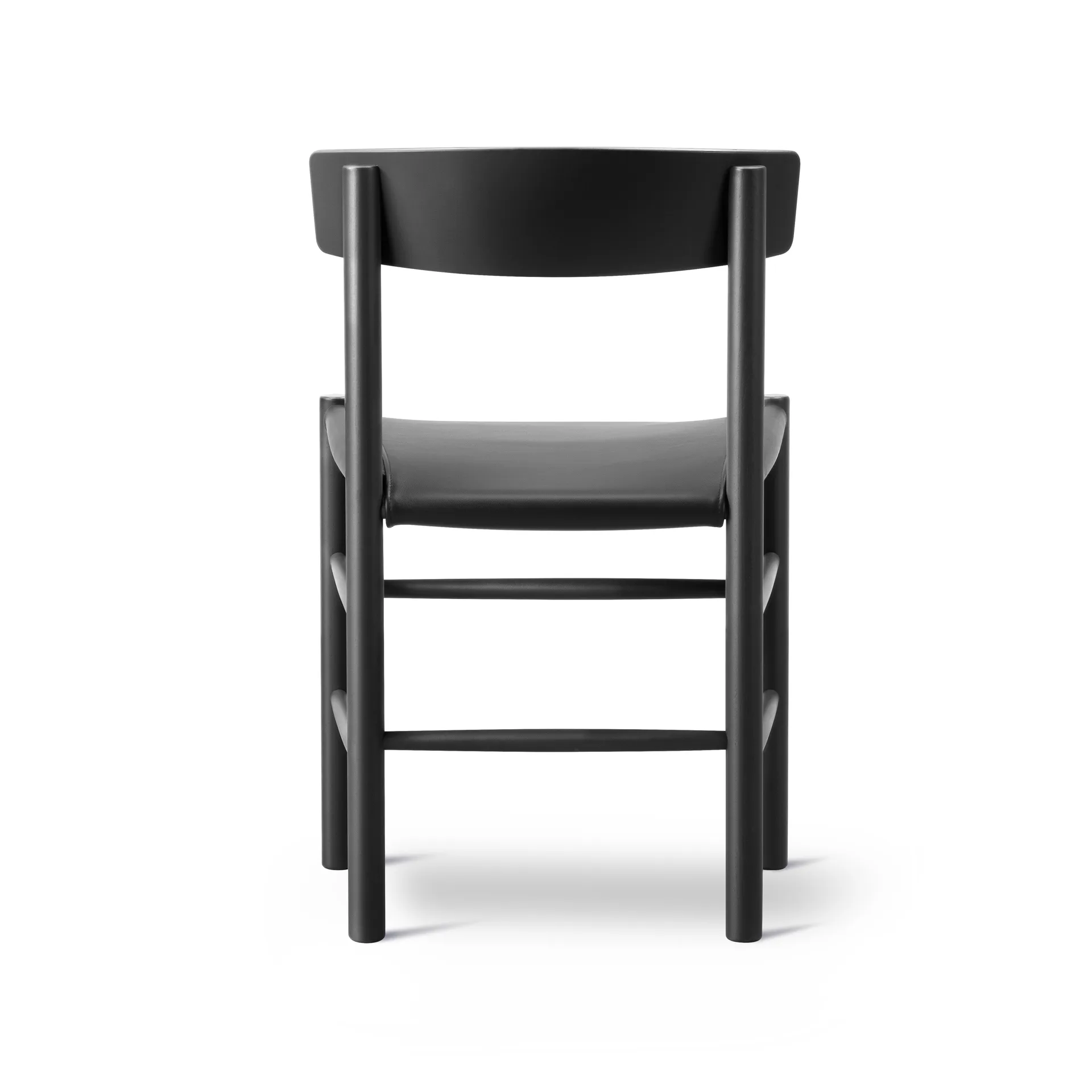 Sedia J39, Faggio laccato nero pelle Omni 301 nero Fredericia Furniture