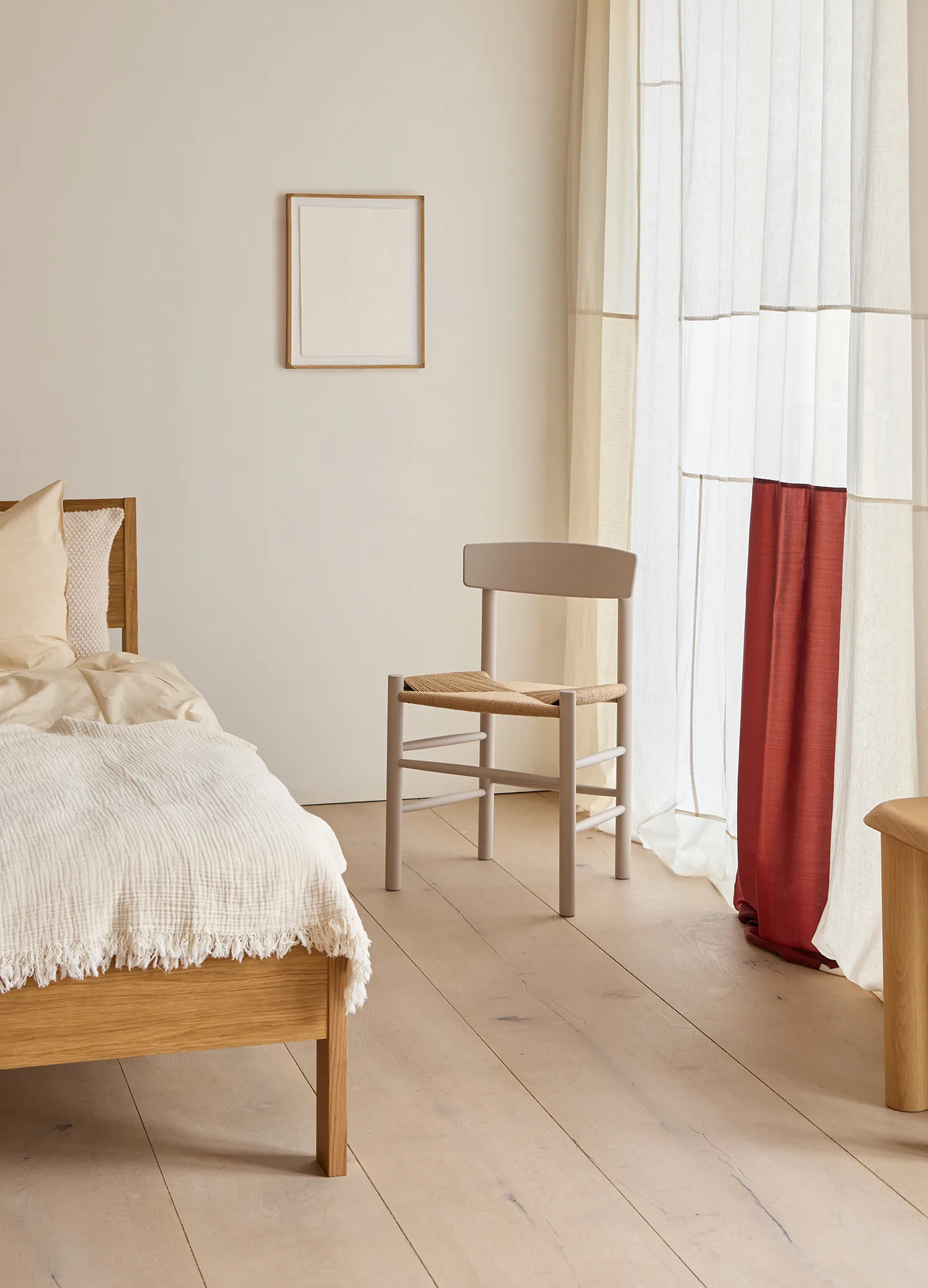 Sedia J39, Grigio pebble intreccio naturale Fredericia Furniture