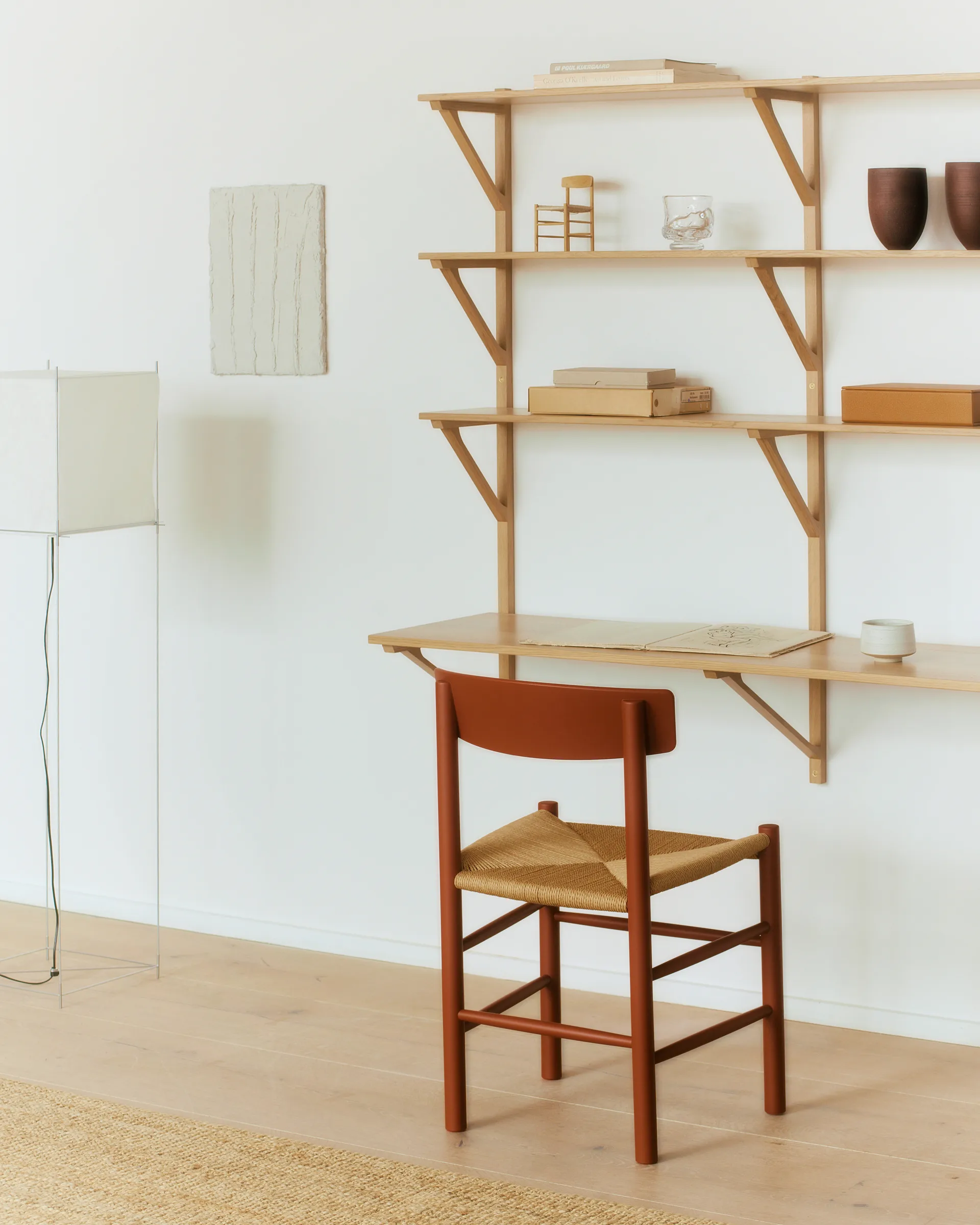 Sedia J39, Heritage red intreccio naturale Fredericia Furniture