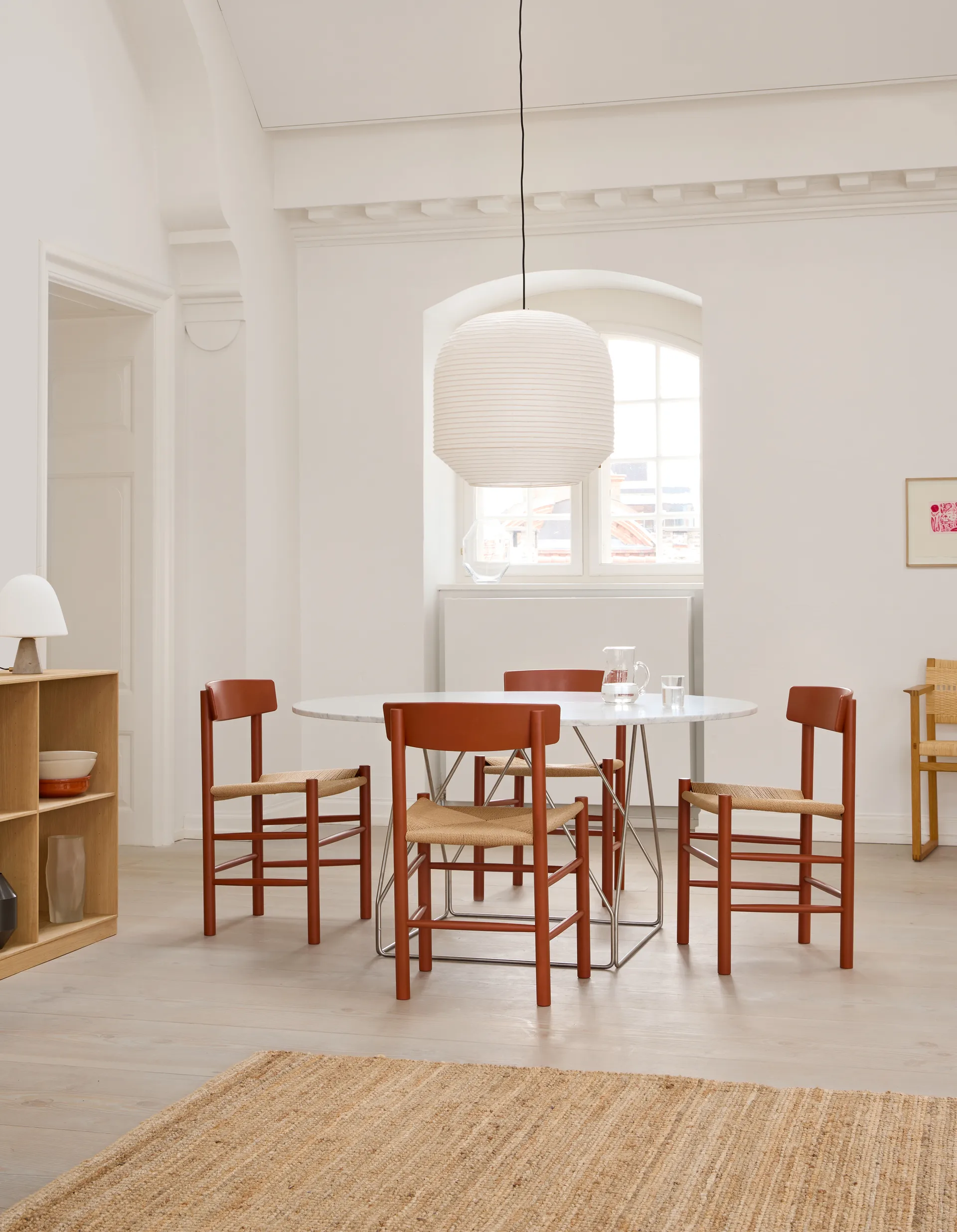 Sedia J39, Heritage red intreccio naturale Fredericia Furniture