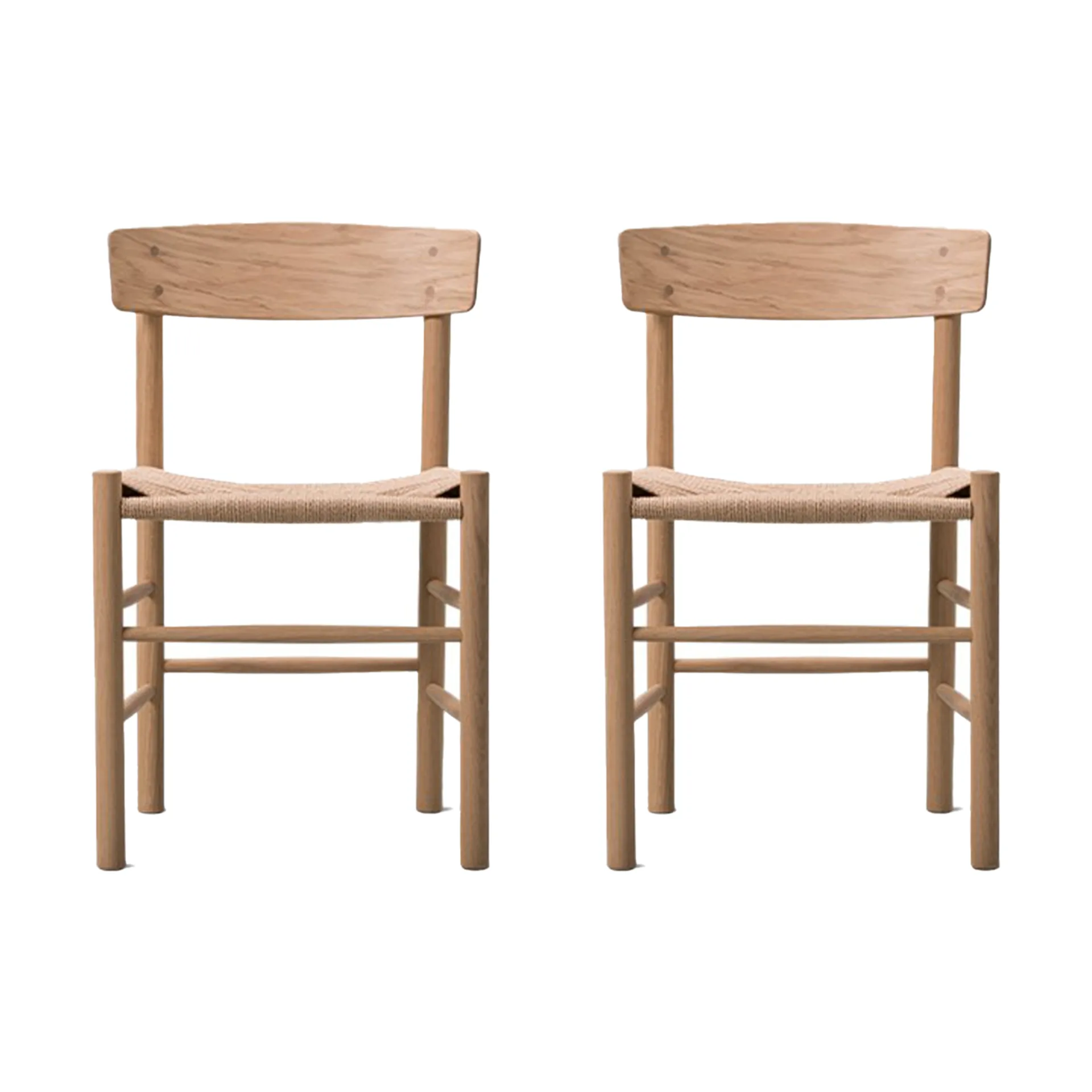 Sedia J39, Rovere chiaro oliato-intreccio naturale, confezione da 2,  Fredericia Furniture