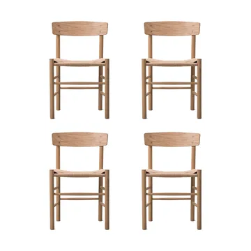 Sedia J39, Rovere chiaro oliato-intreccio naturale, confezione da 4 - Fredericia Furniture