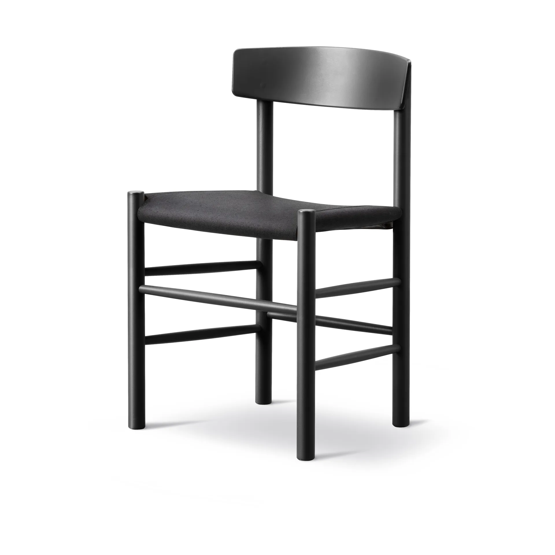 Sedia J39, Rovere laccato nero – tela nera Fredericia Furniture