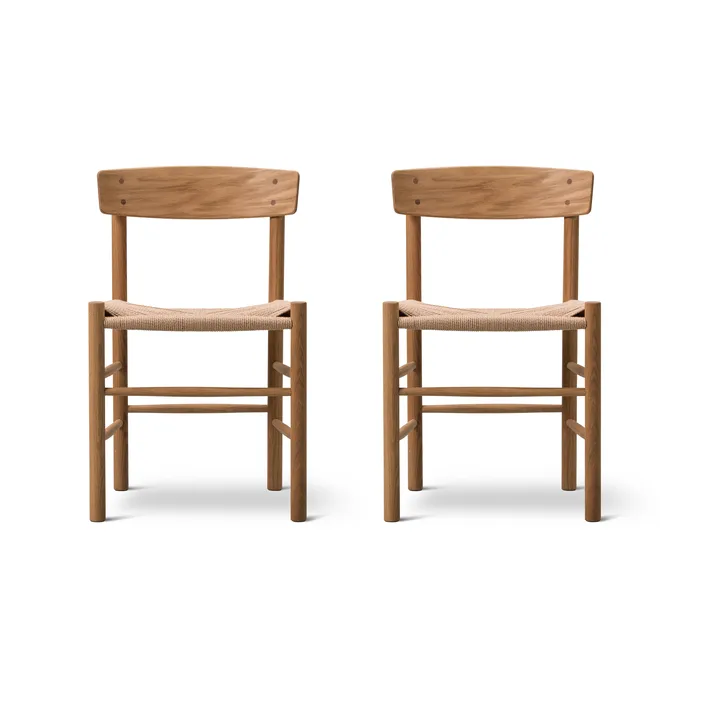 Sedia J39, Rovere oliato-intrecciato naturale, confezione da 2 - Fredericia Furniture