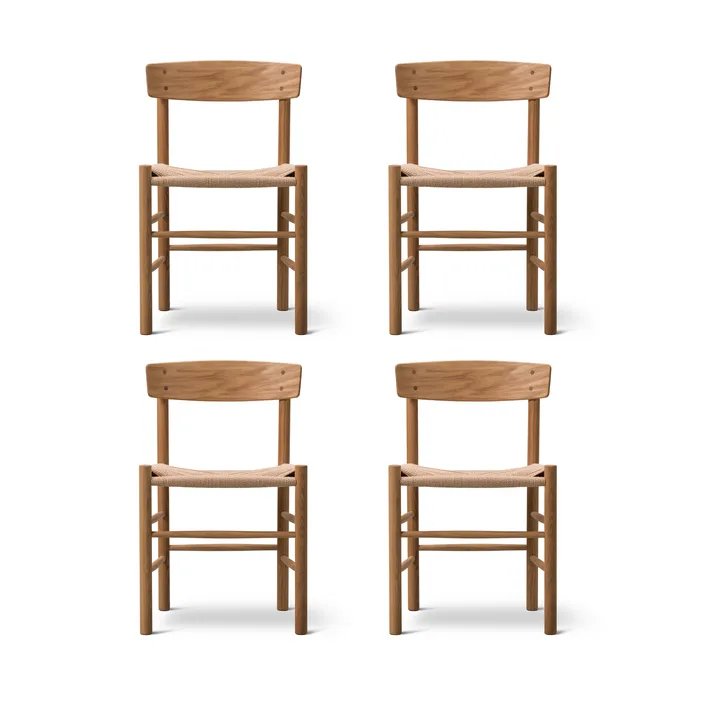 Sedia J39, Rovere oliato-intrecciato naturale, confezione da 4 - Fredericia Furniture