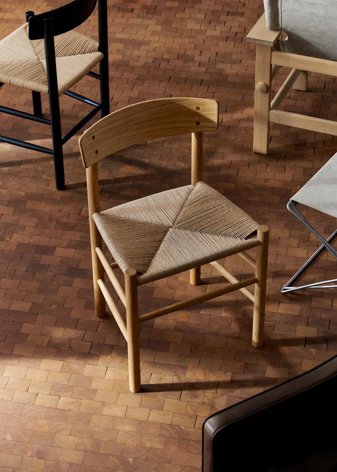 Sedia J39, Rovere oliato-intrecciato naturale, confezione da 4,  Fredericia Furniture