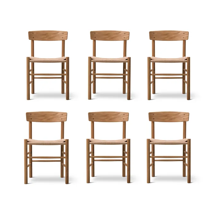 Sedia J39, Rovere oliato-intrecciato naturale, confezione da 6 - Fredericia Furniture