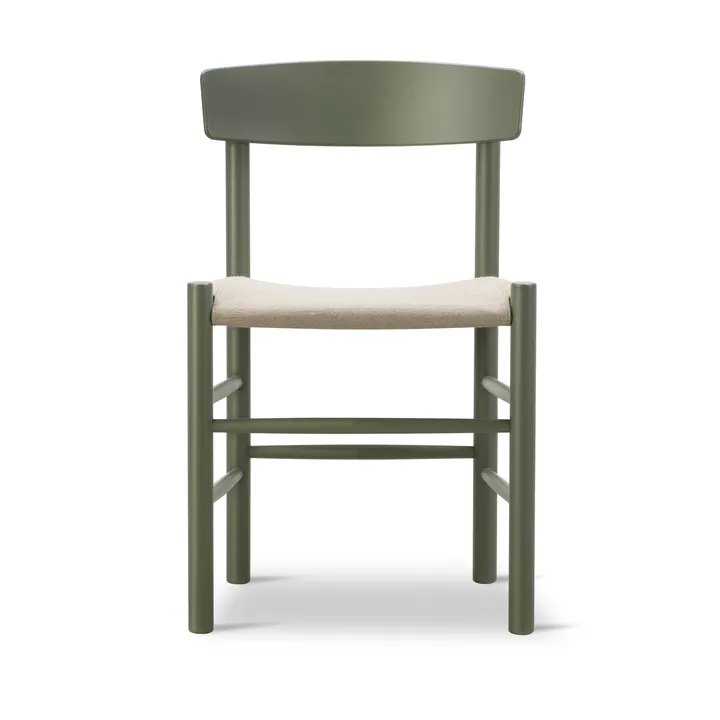Sedia J39 - Verde kaki – tela naturale - Fredericia Furniture