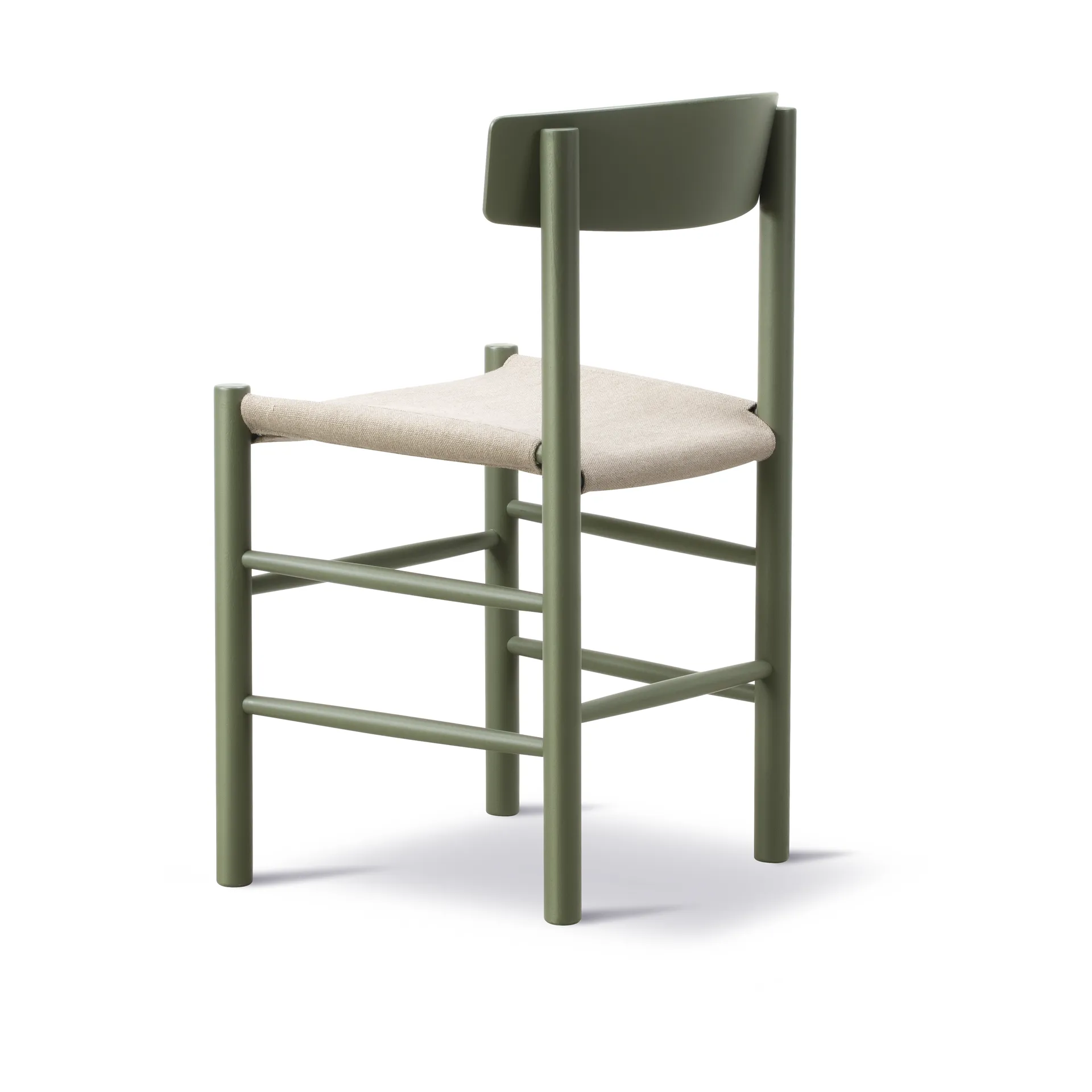 Sedia J39, Verde kaki – tela naturale Fredericia Furniture