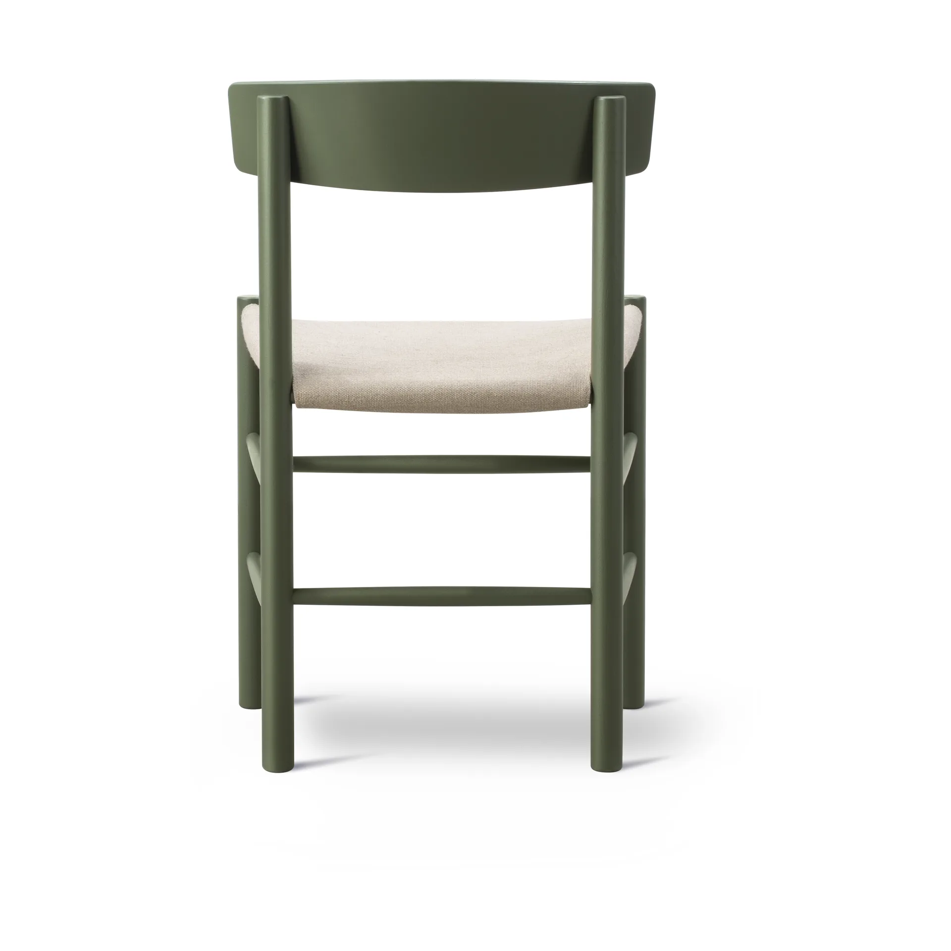Sedia J39, Verde kaki – tela naturale Fredericia Furniture