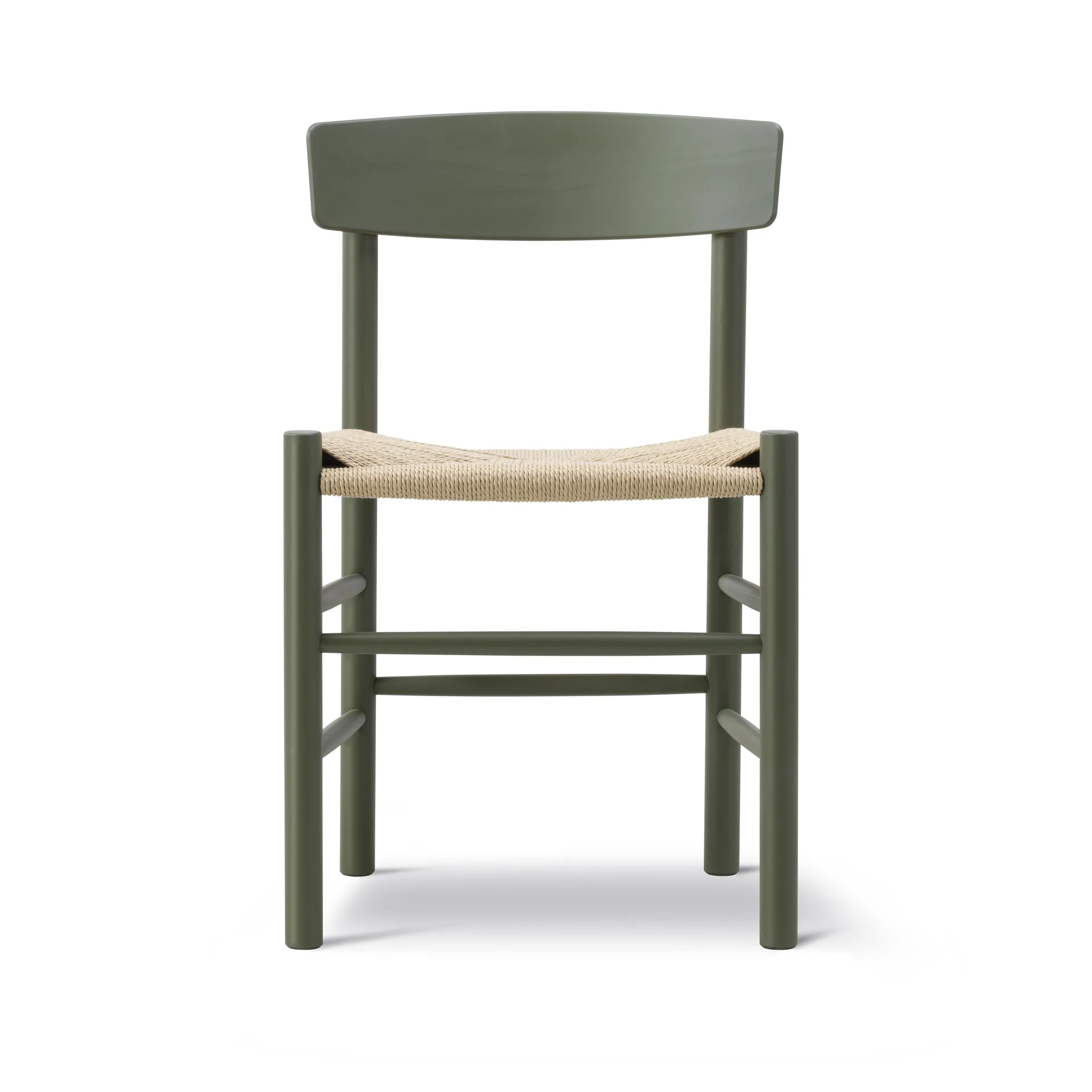 Sedia J39, Verde khaki intreccio naturale Fredericia Furniture