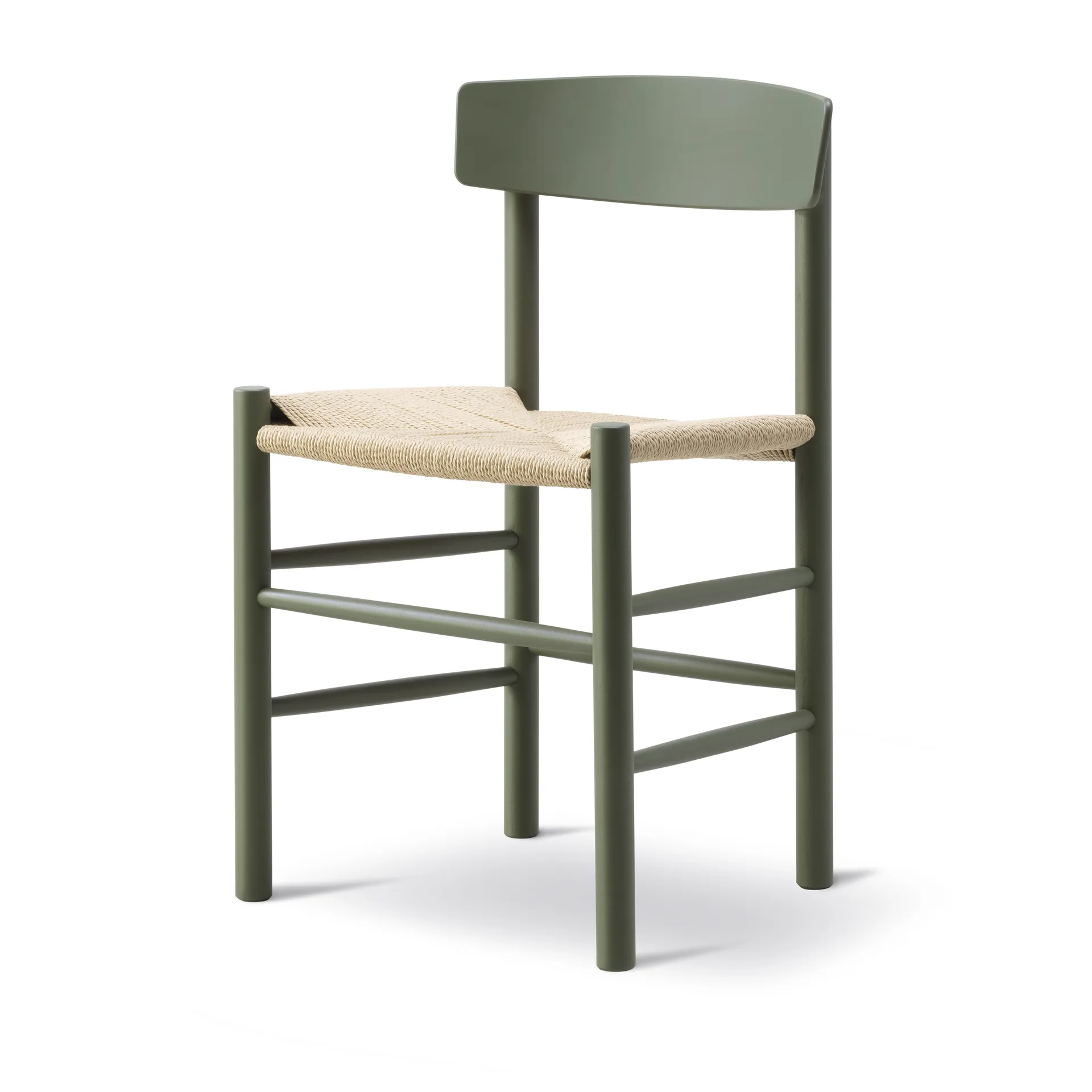 Sedia J39, Verde khaki intreccio naturale Fredericia Furniture