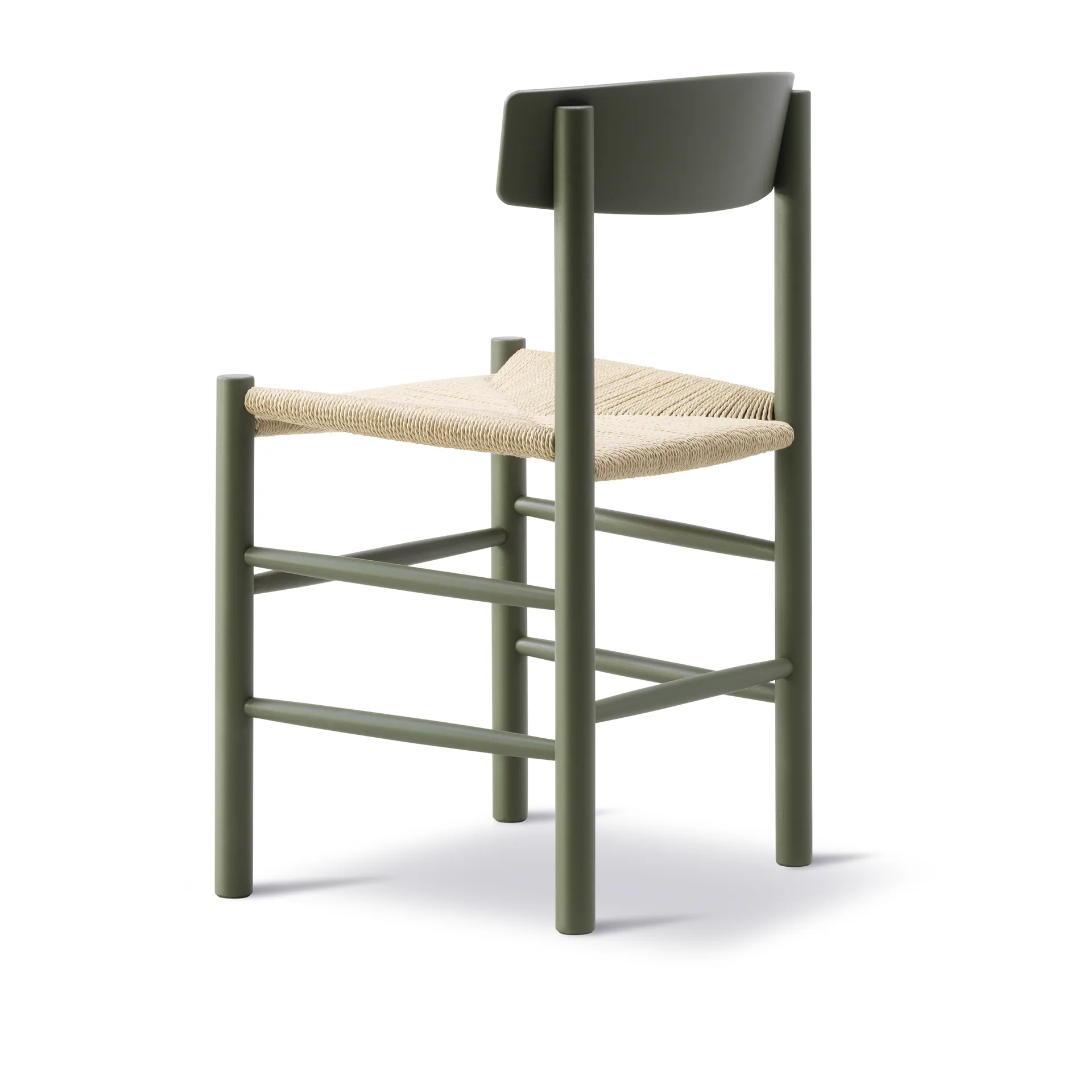 Sedia J39, Verde khaki intreccio naturale Fredericia Furniture