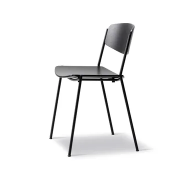 Sedia Lynderup 3080  - Frassino nero-telaio in acciaio nero - Fredericia Furniture