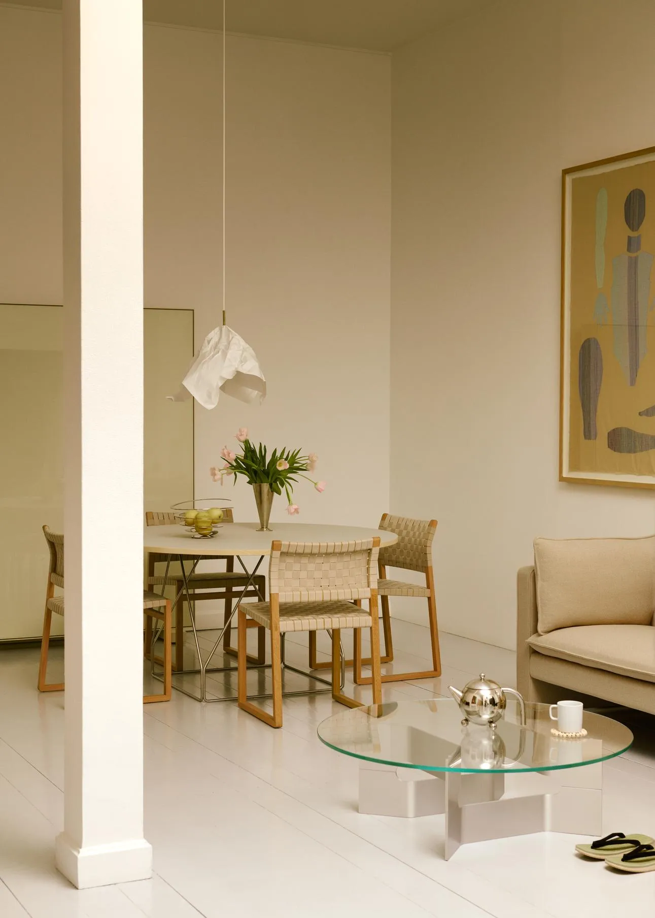 Tavolino da salotto JG Ø98 cm, Vetro-alluminio spazzolato Fredericia Furniture