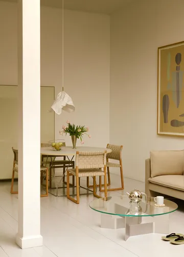 Tavolino da salotto JG Ø98 cm - Vetro-alluminio spazzolato - Fredericia Furniture