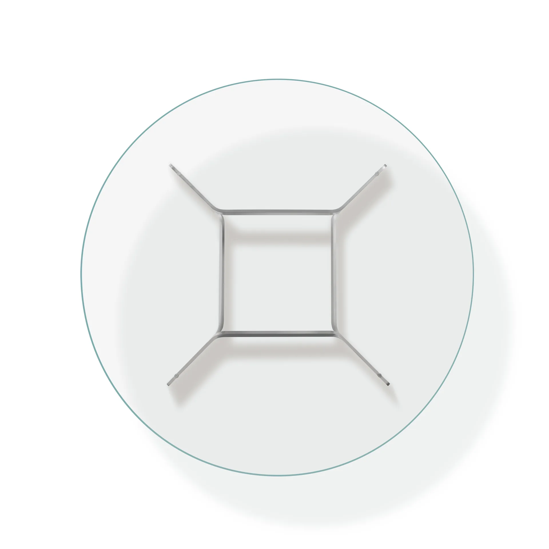 Tavolino da salotto JG Ø98 cm, Vetro-alluminio spazzolato Fredericia Furniture