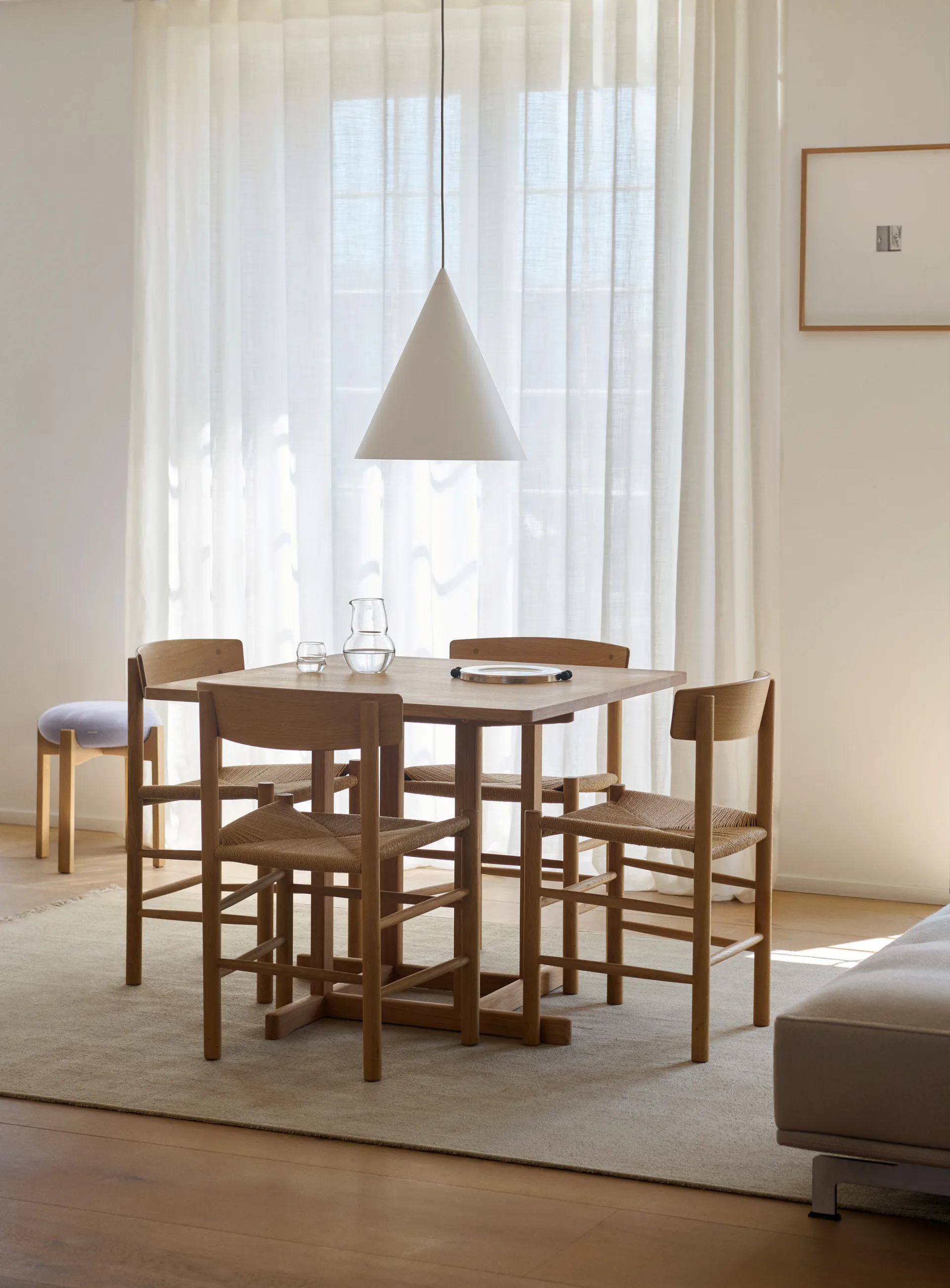 Tavolo BM80 Mogensen Shaker 90x90 cm, Rovere oliato chiaro Fredericia Furniture