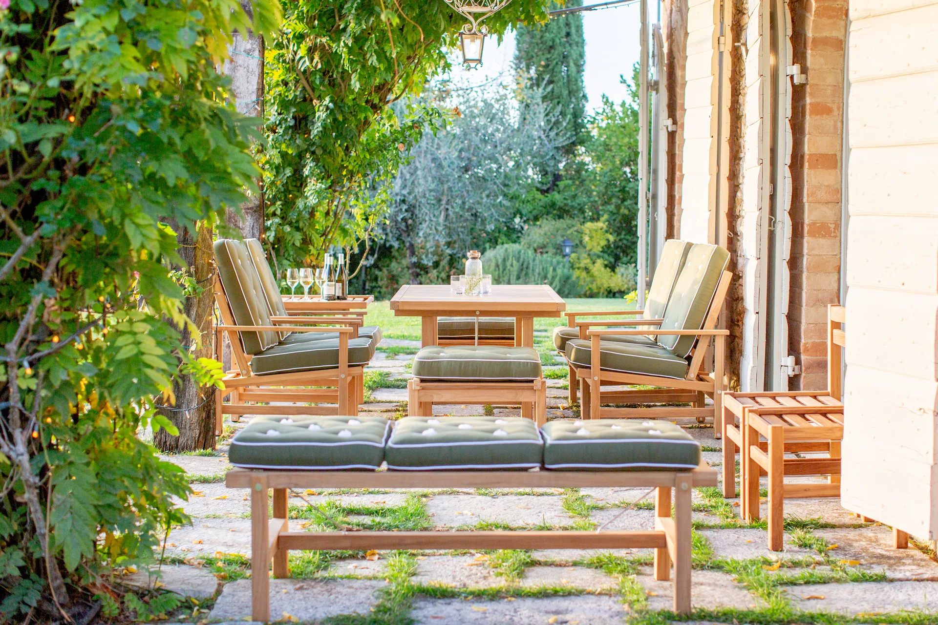 45 panca, Teak, 135 cm Fri Form